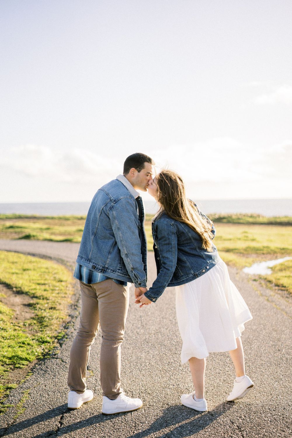 Half Moon Bay Beach engagement/wedding photos.