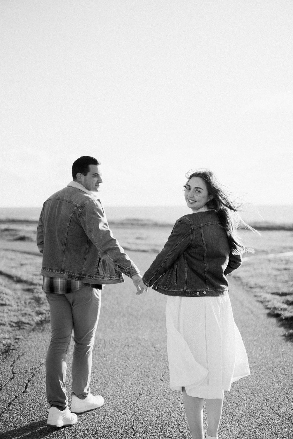Half Moon Bay Beach engagement/wedding photos.