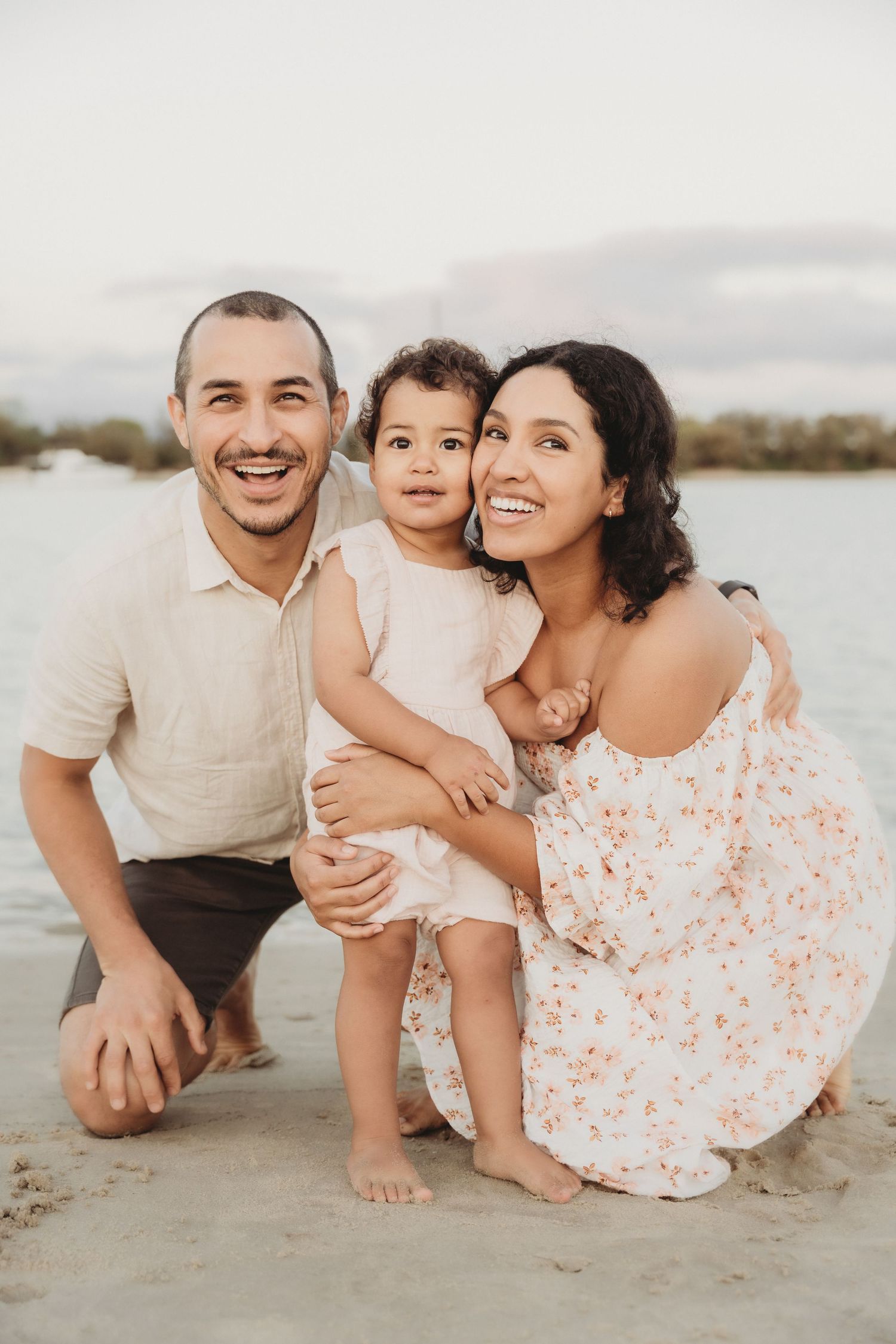 Family enjoying time together at sunrise lifestyle session