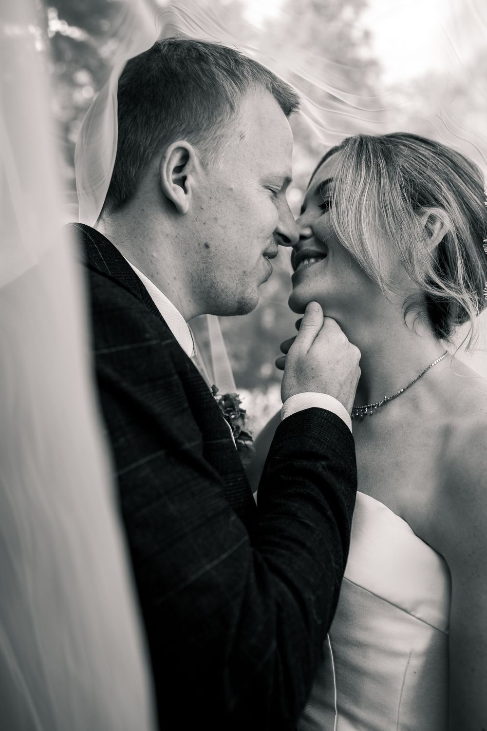 Romantic under the veil shot norfolk wedding photography