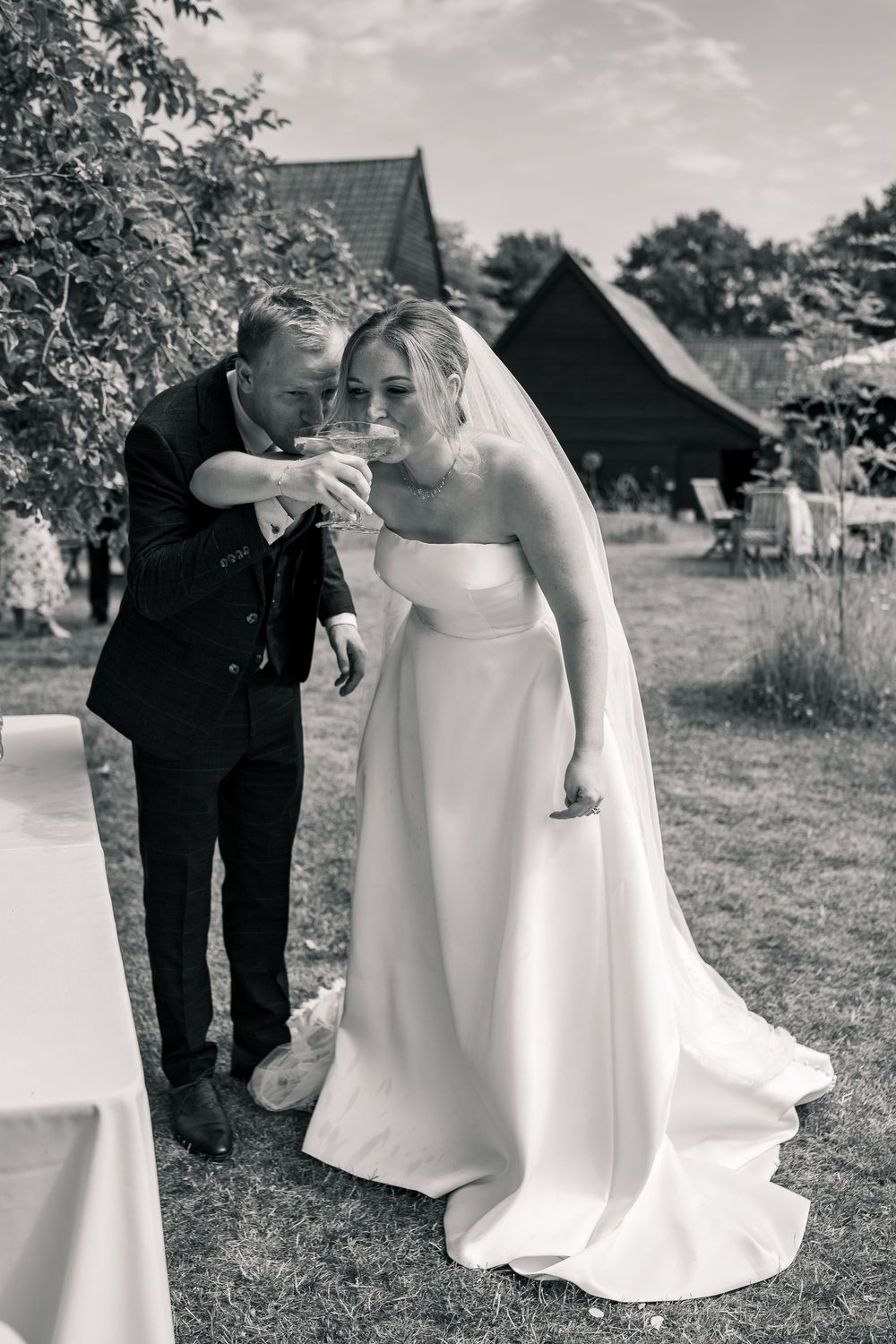 champagne tower norfolk wedding photography