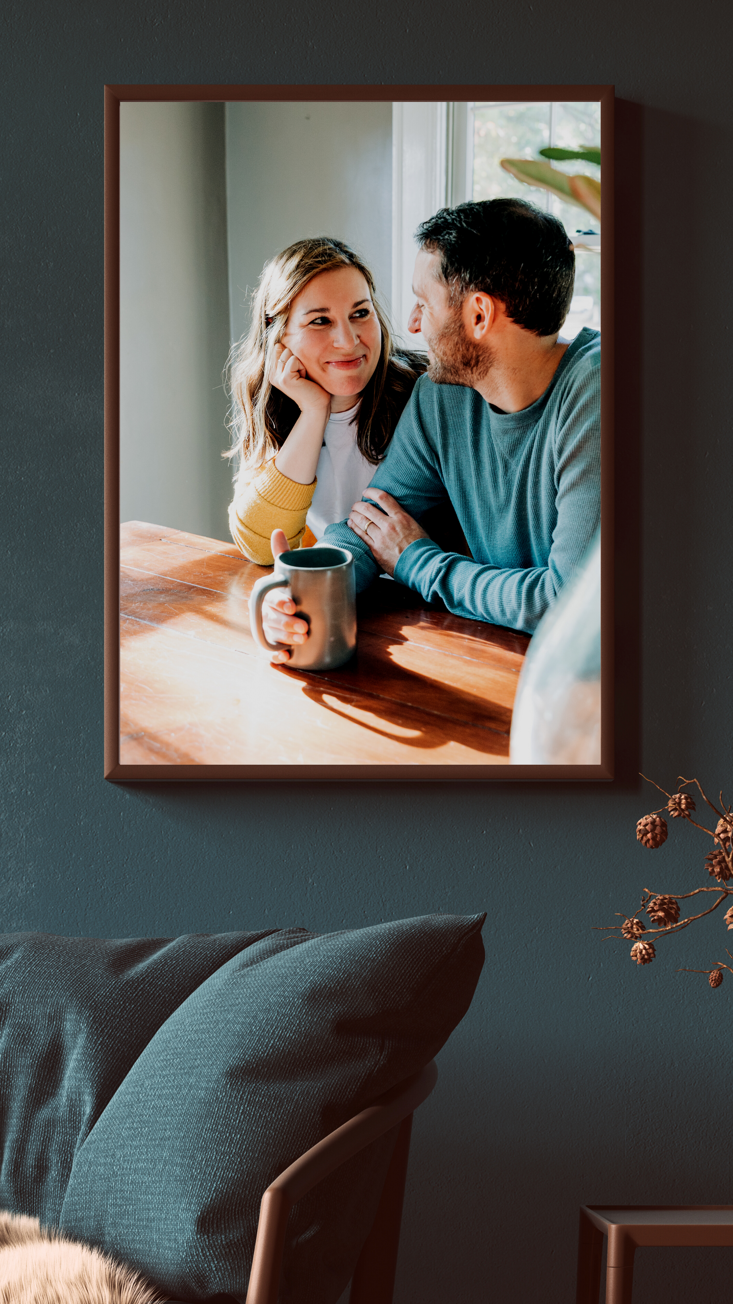 photo of a couple hanging on a wall