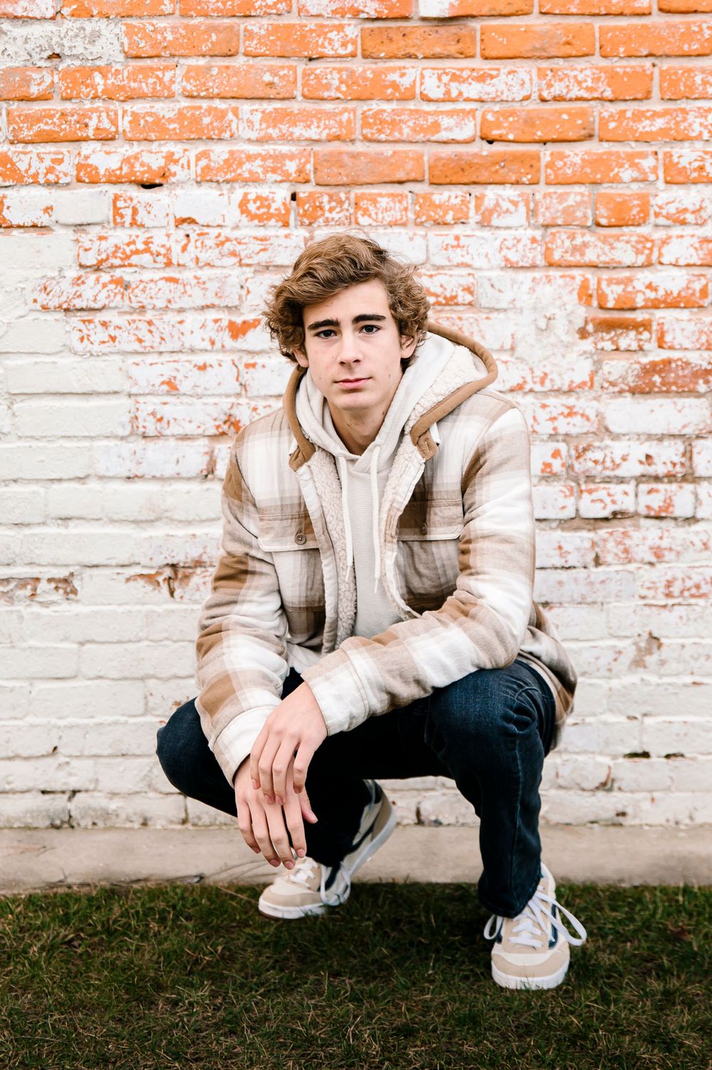 Broken Arrow Rose District Senior Photo Session Brick Wall