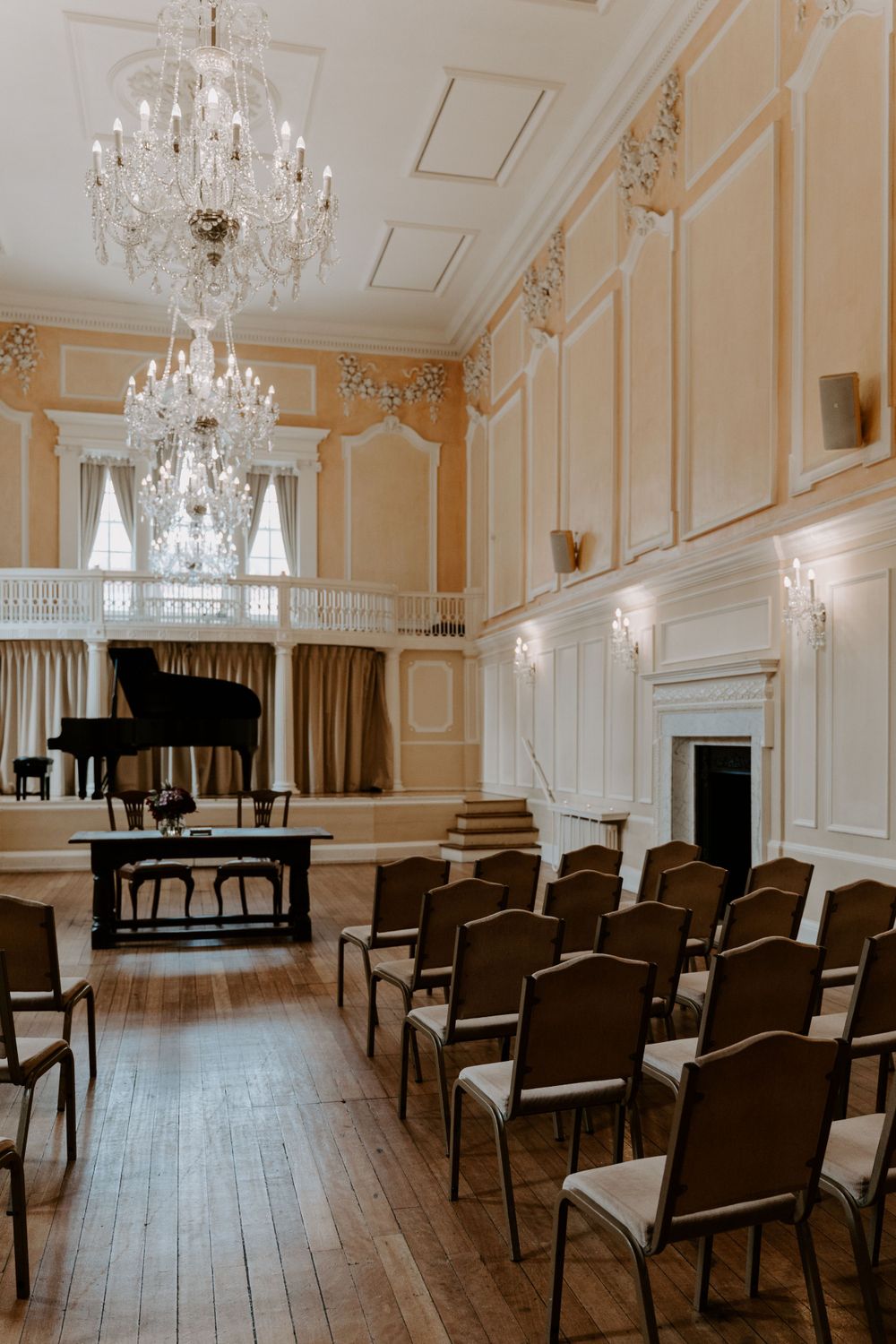 the back view of a ceremony room