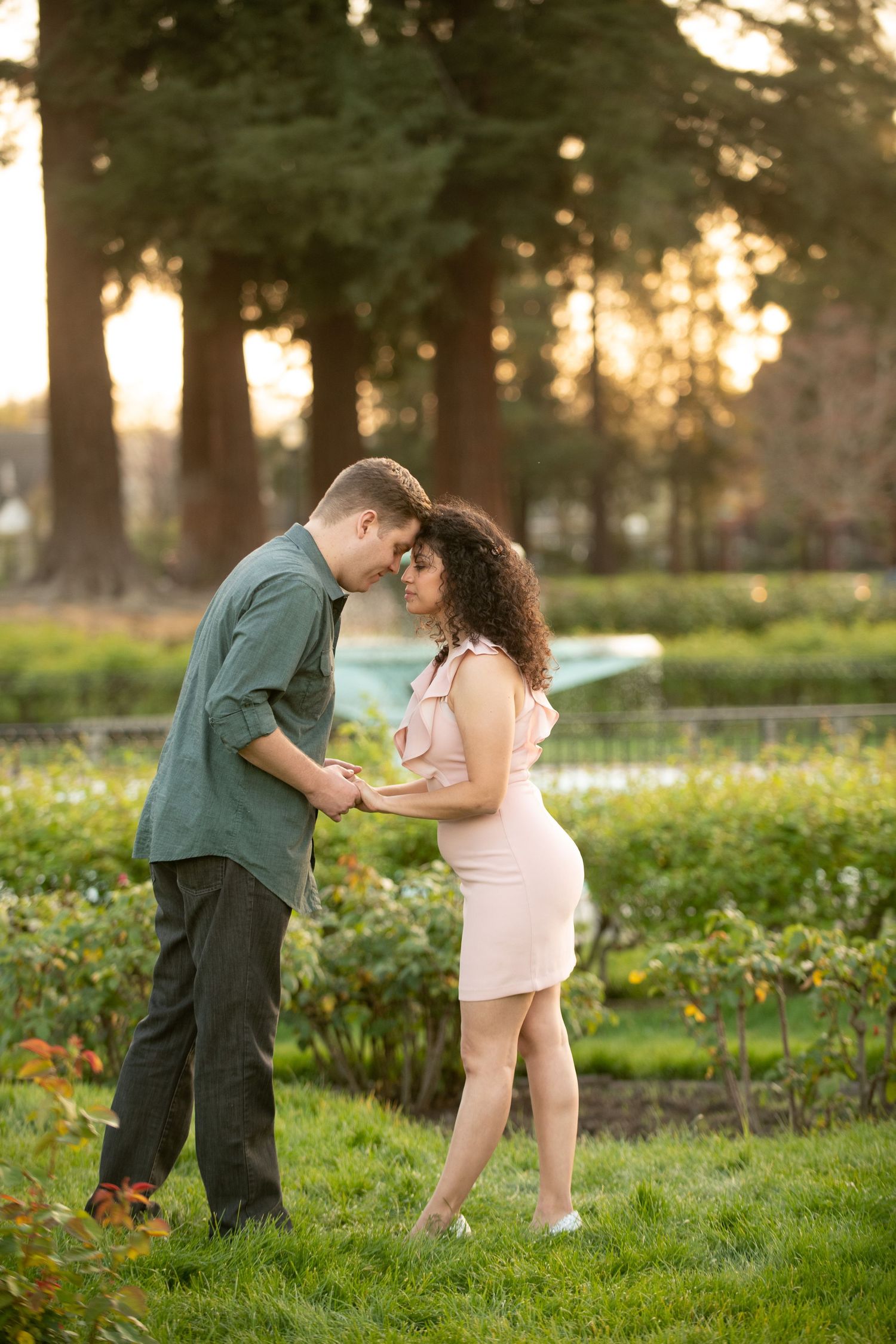 Garden Engagement Session, The Municipal Rose Garden, San Jose CA.