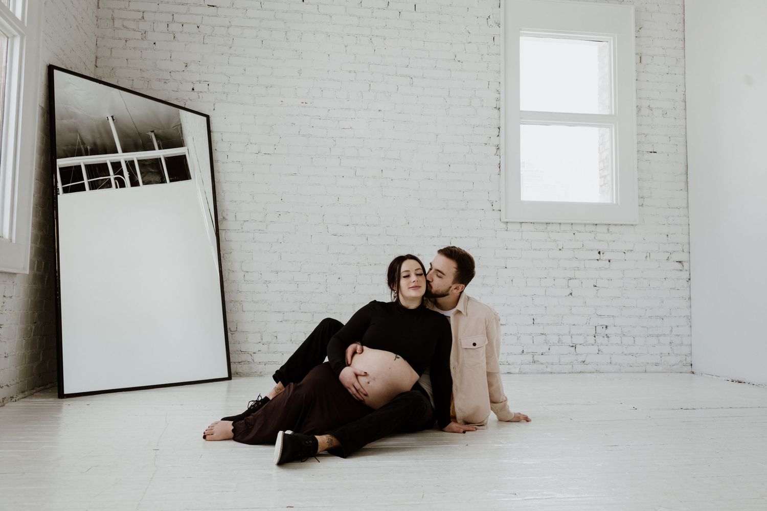 maternity couple studio photo Utah