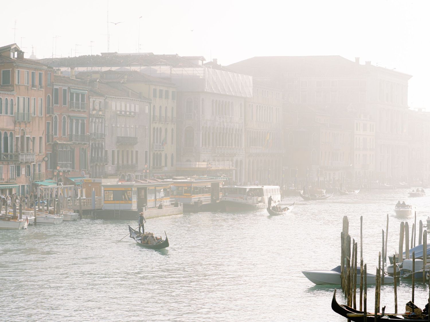 Grand Canal Venice Italy fog, haze