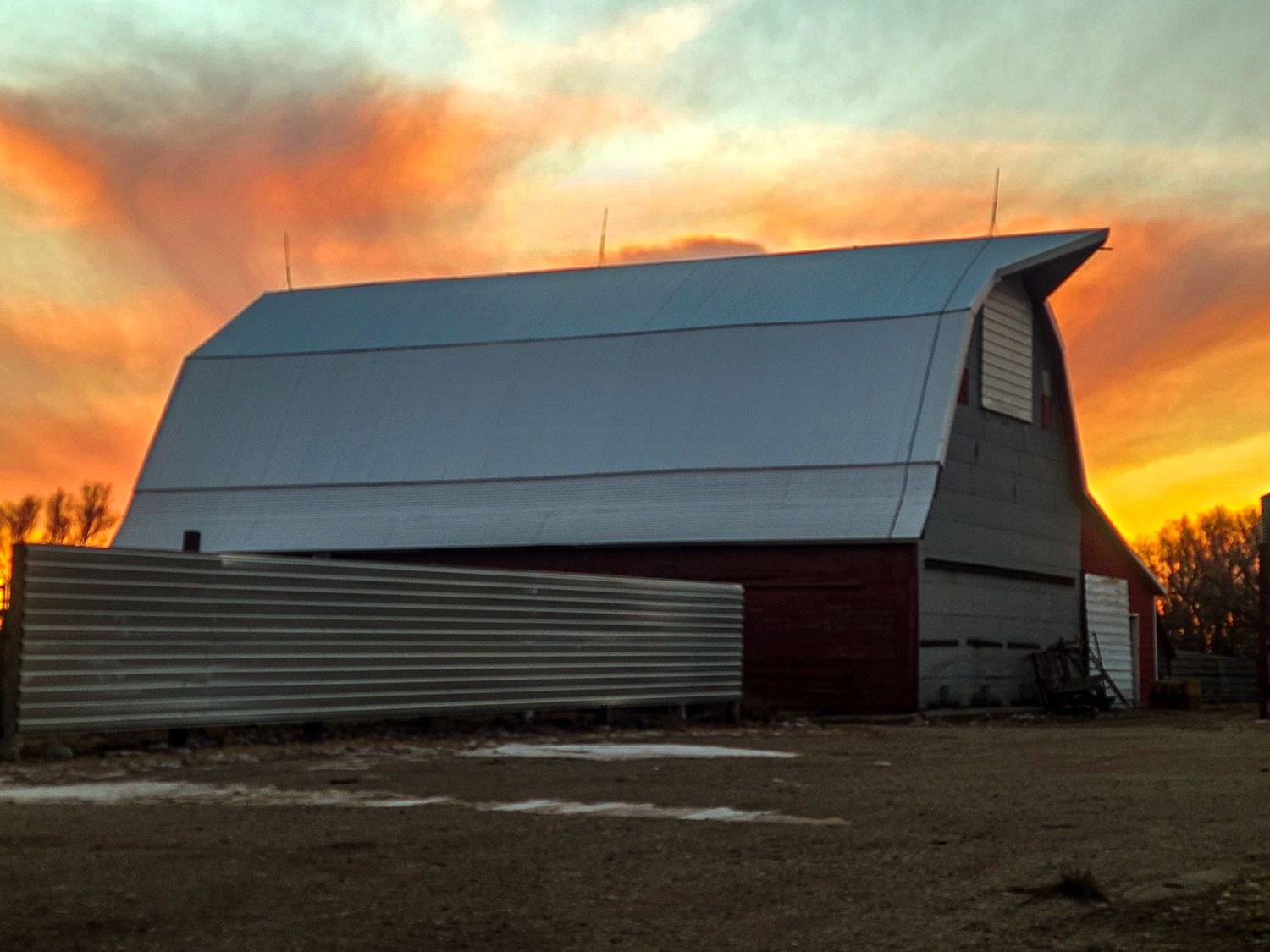 Red Barn at Sunset