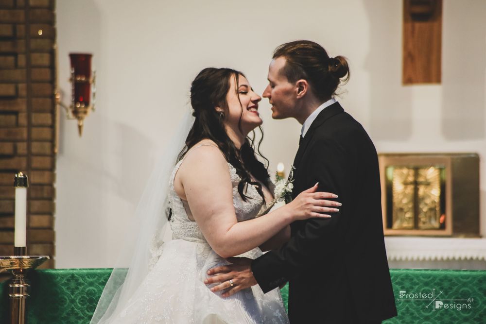 Bride and Grooms first kiss as husband and wife.