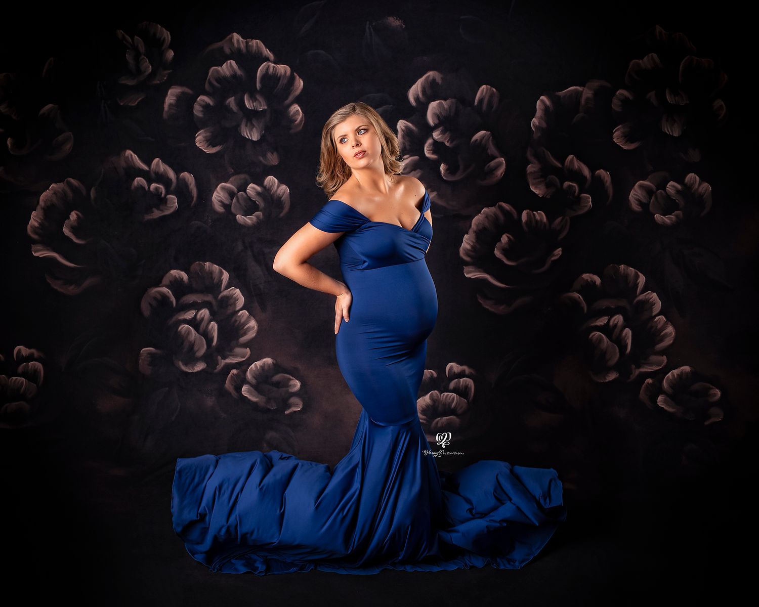 Professional portrait studio maternity photography session; elegant Maternity studio photoshoot; best photographer Lexington, SC; Maternity