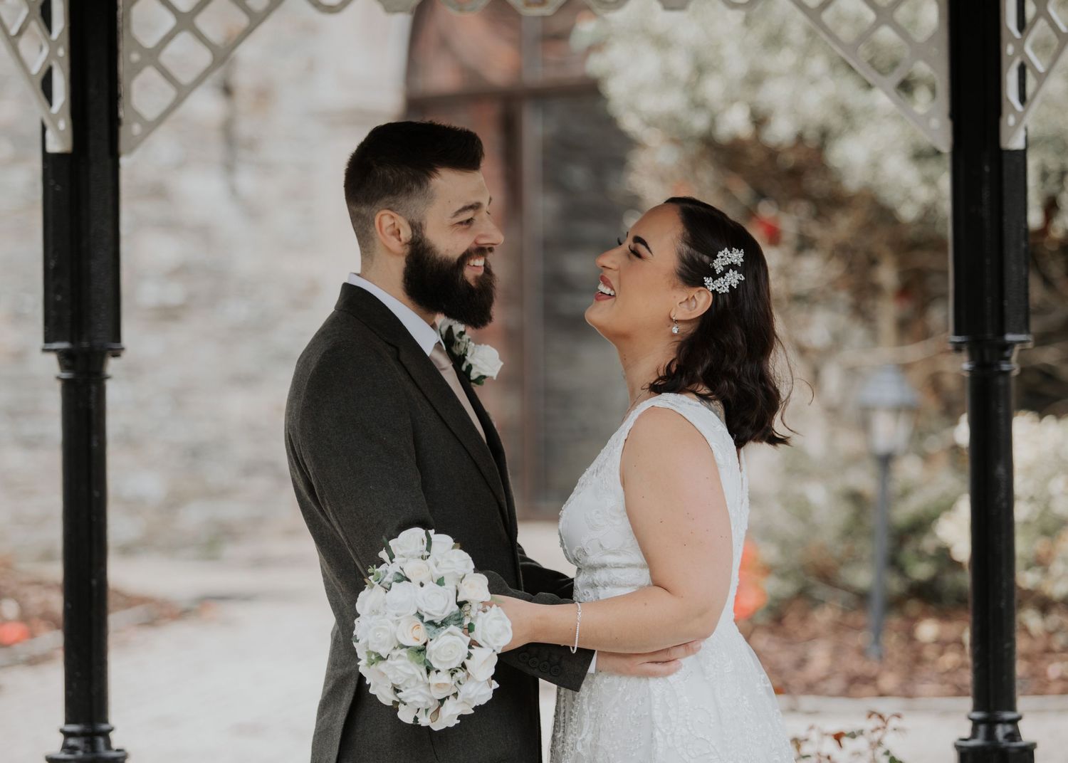 Bride and Groom at Boringdon Hall Wedding