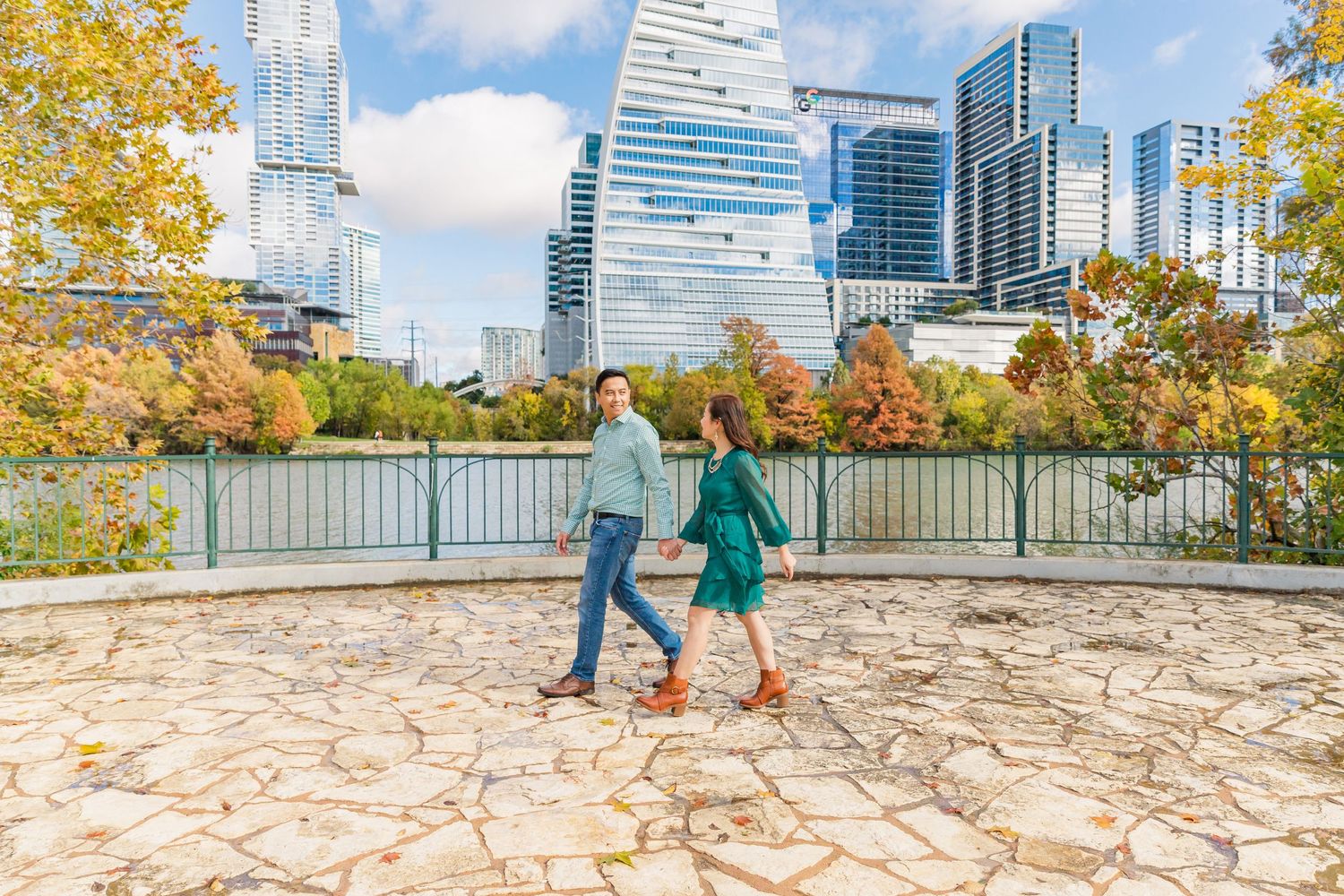 engagement couple downtown Austin, TX