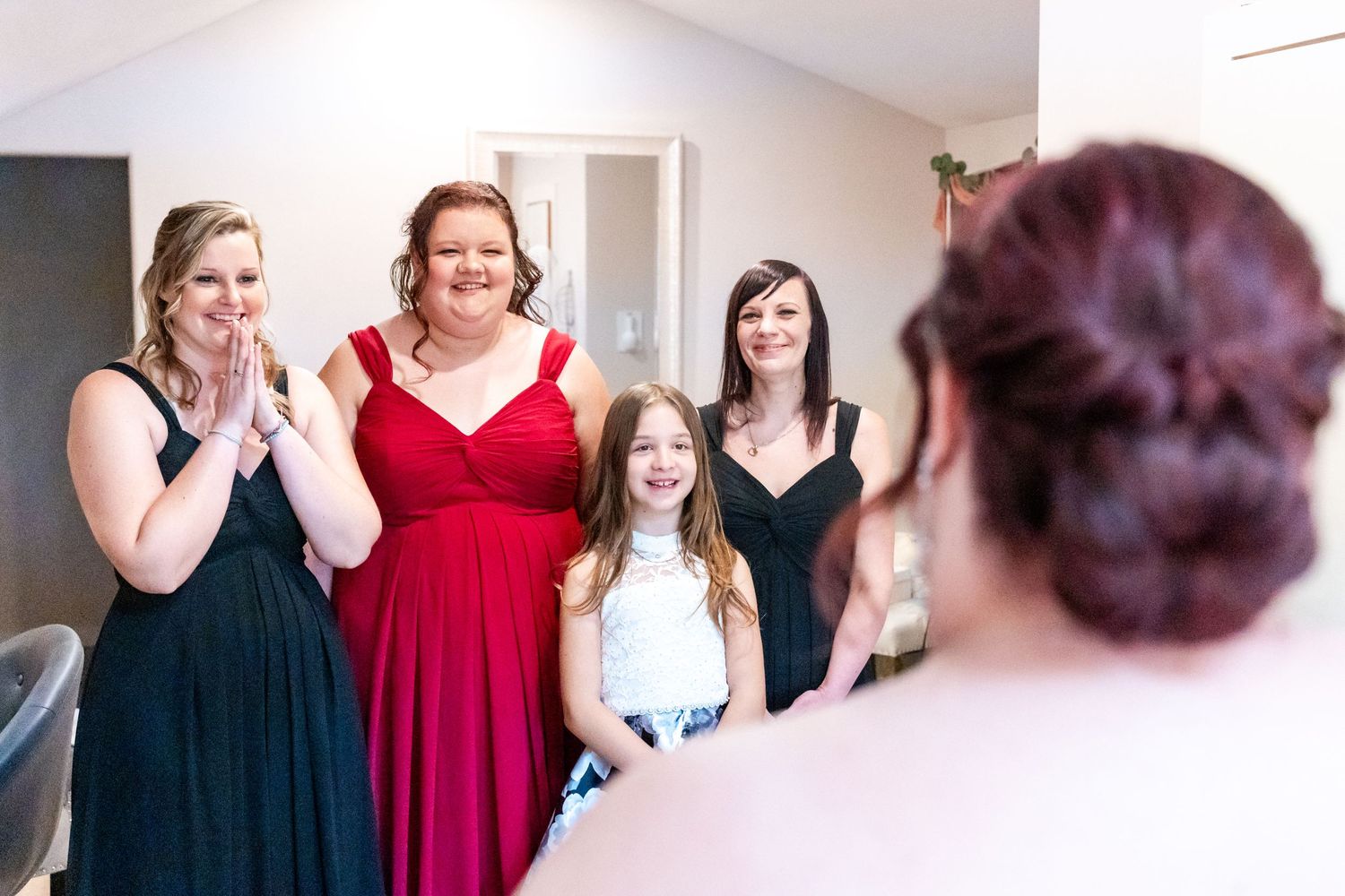 first look with bride's maids