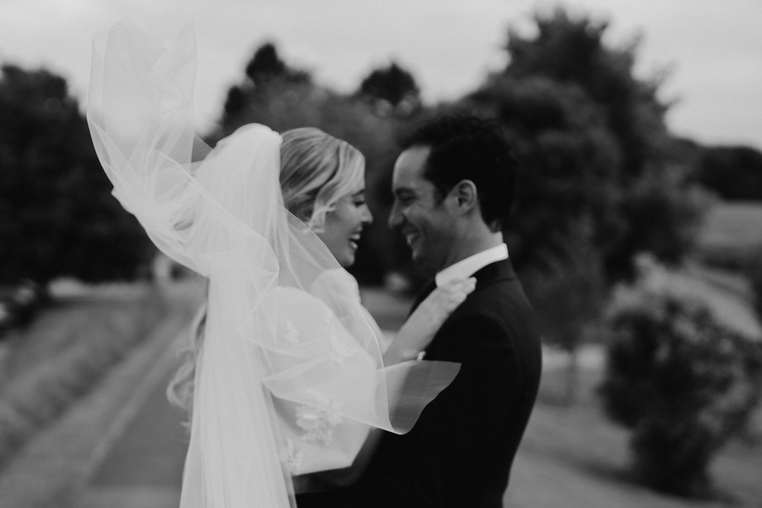 bride and groom at Lapstone Barn in Cotswolds