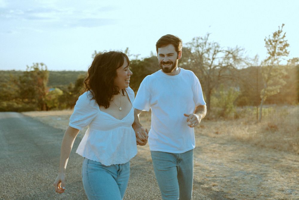 Central Texas couple fun engagment photoshoot