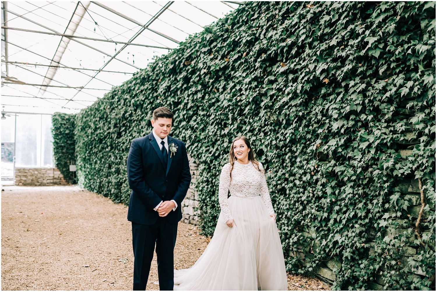First look bride and groom