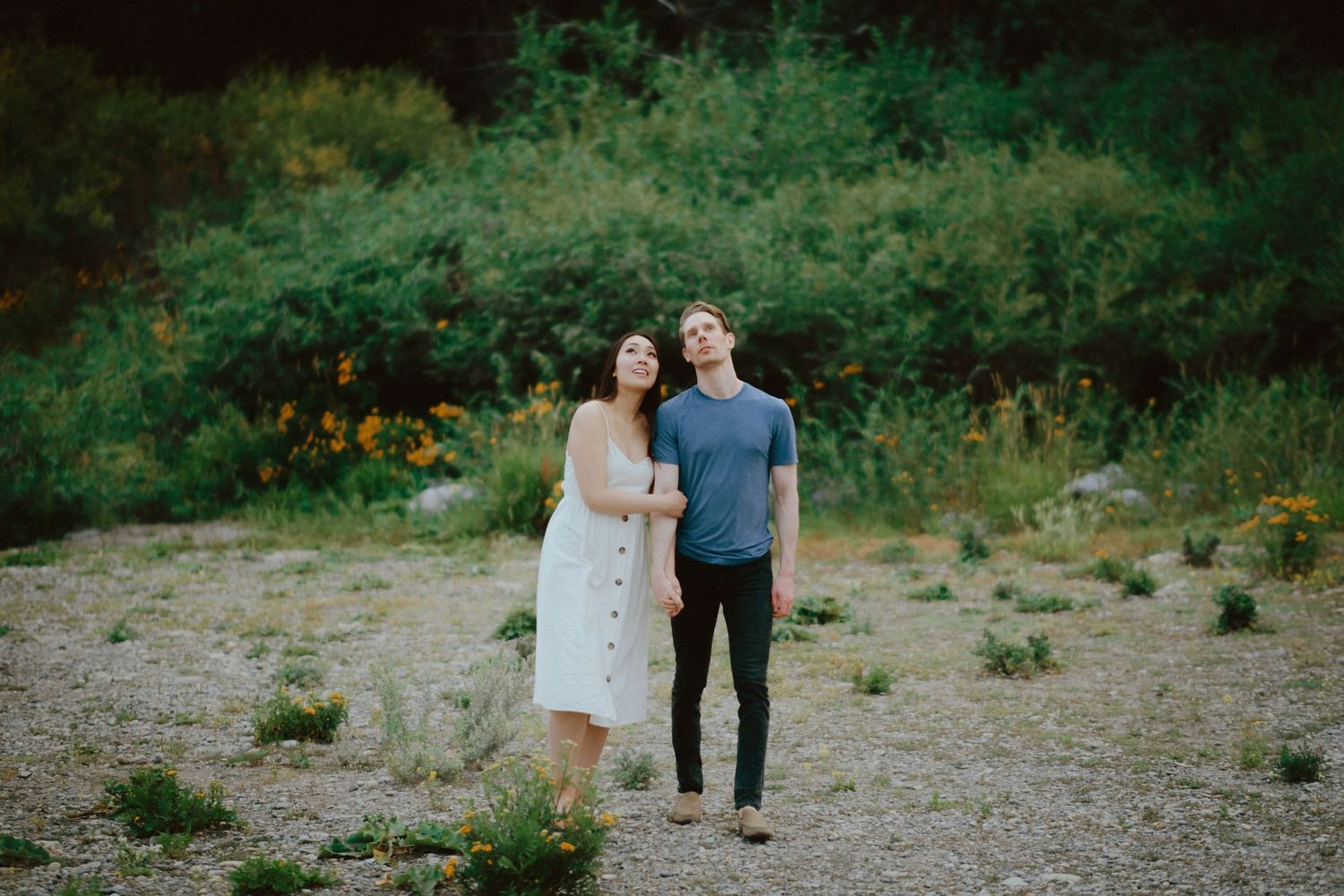 Emotional couple portrait in the Canadian Rockies with mountain backdrop | Canmore wedding photography.