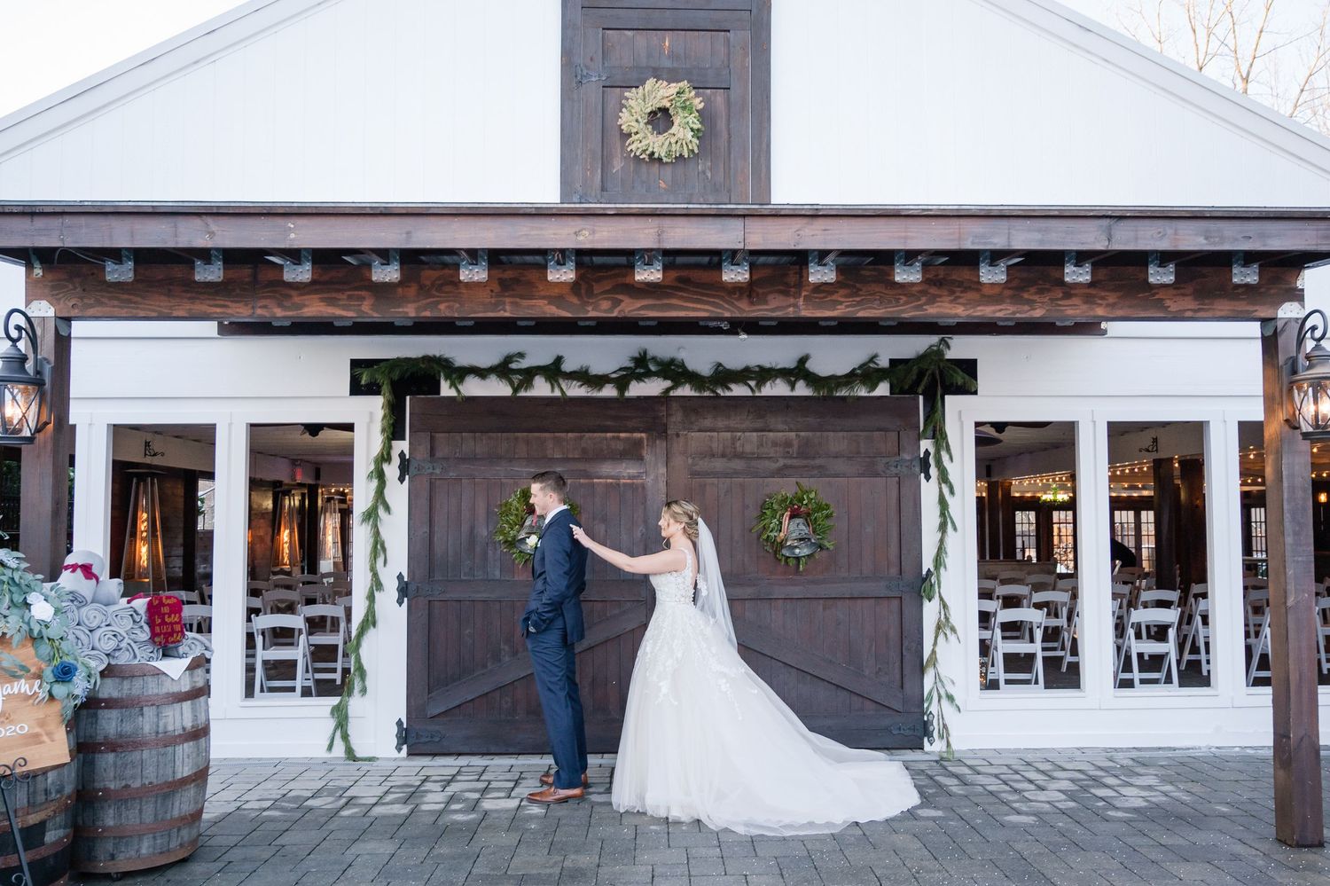 Bride and Groom first look - Hamilton Manor Wedding - Lynn Monaco Photography