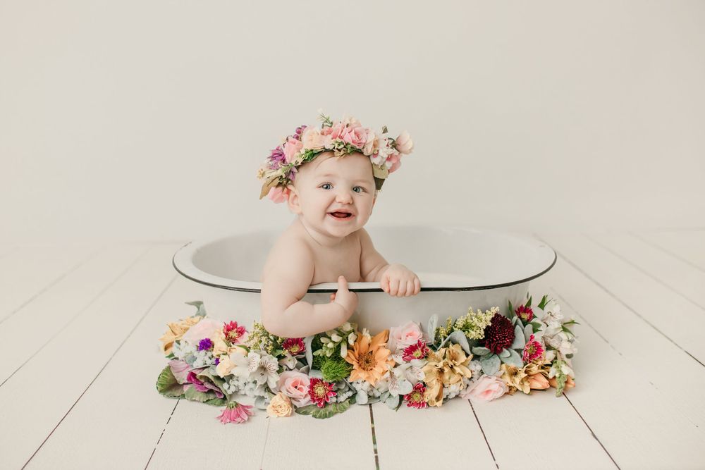 Jackson Ohio toddler child  Milk bath session
