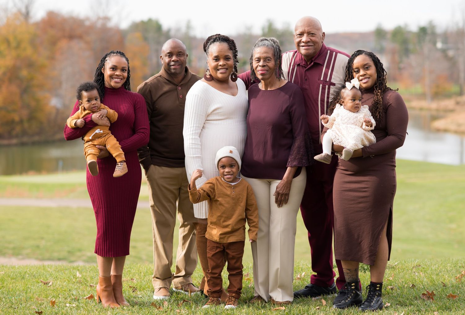 DMV Black Female Photographer captures yearly family photos with kids, parents, and grandparents