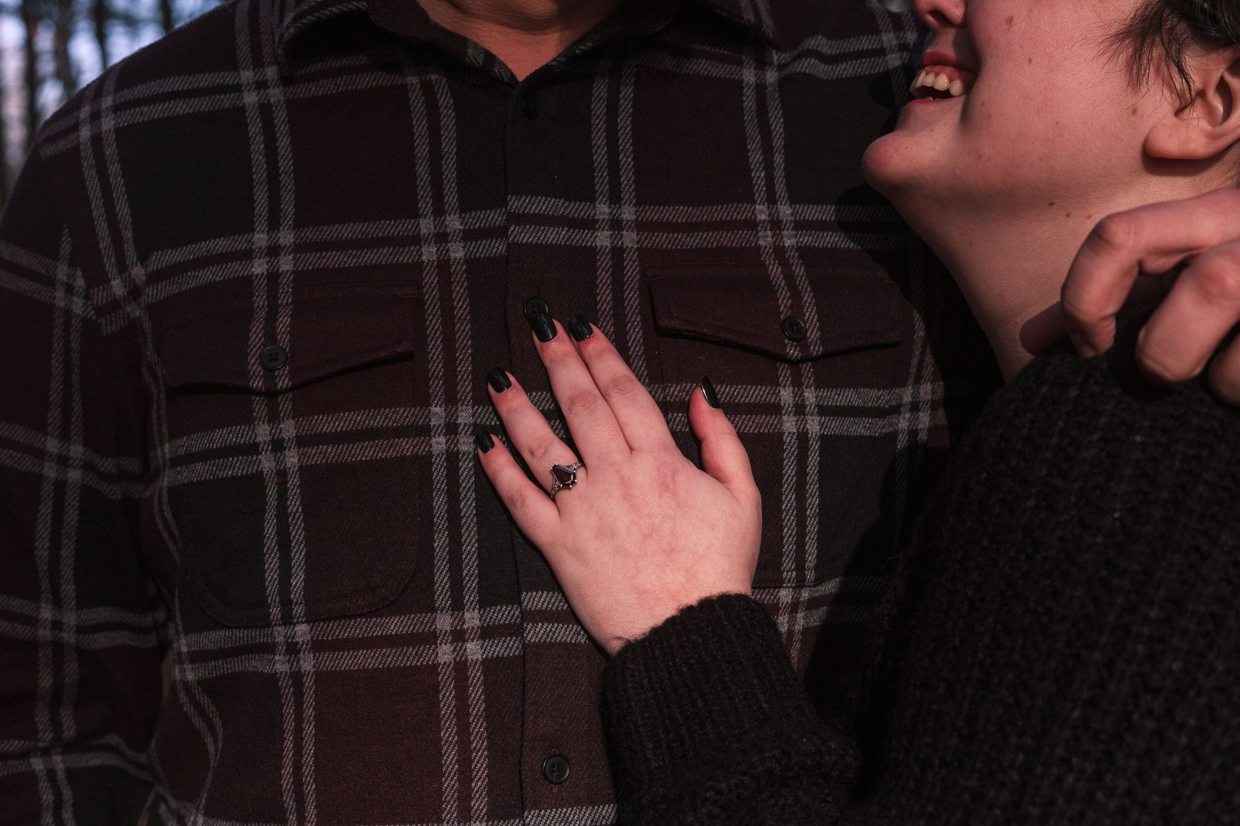 detail shot of engagement ring