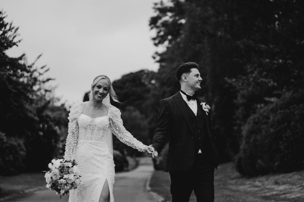 bride and groom at Foxtail Barns