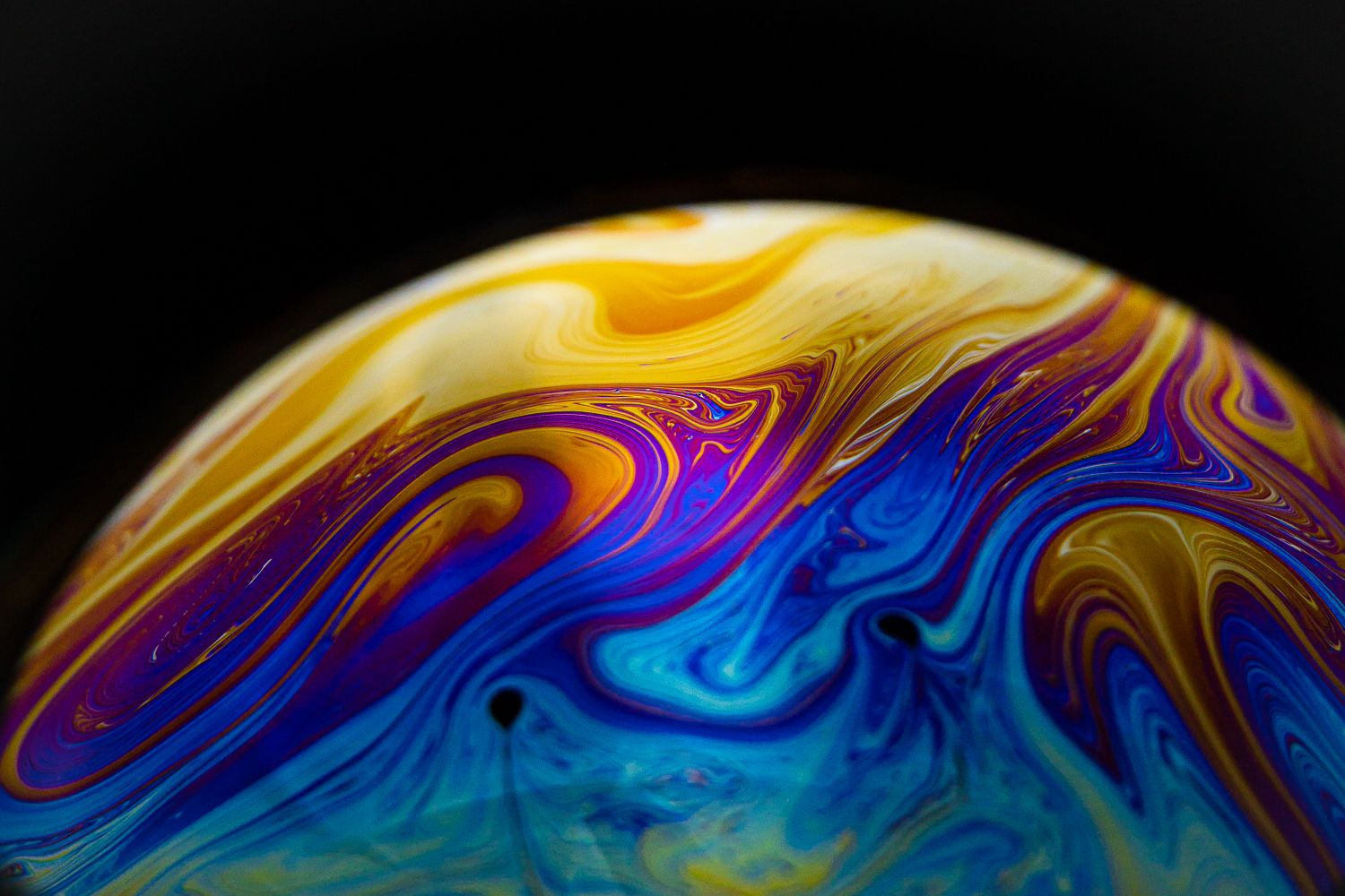Colored Marco Image of a Bubble Close-up