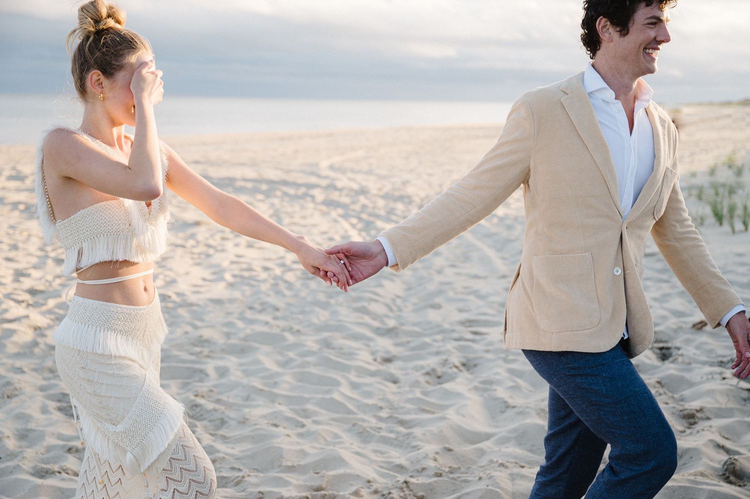 Modern Nantucket Island Pre-Wedding Beach Session | Candace Sims New England Luxury Fine Art Wedding Photographer