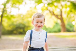 boy laughing during kid photo session in Panama City Florida