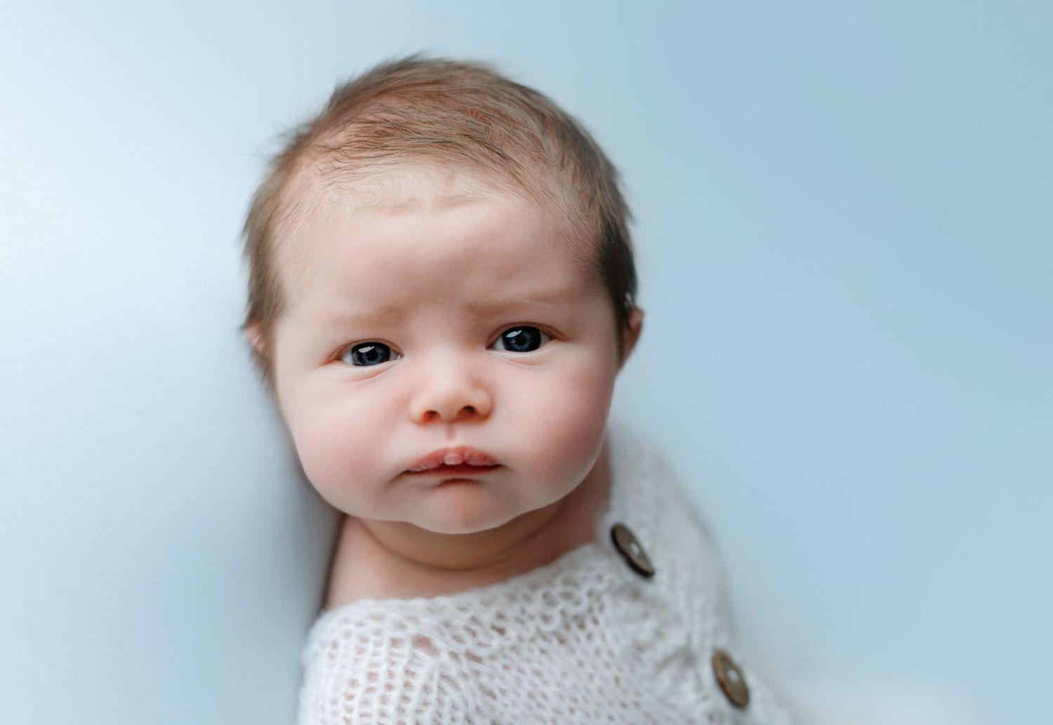 A sweet newborn boy staring at me. Greenville SC newborn photographer, Easley, SC newborn photographer, Upstate SC newborn