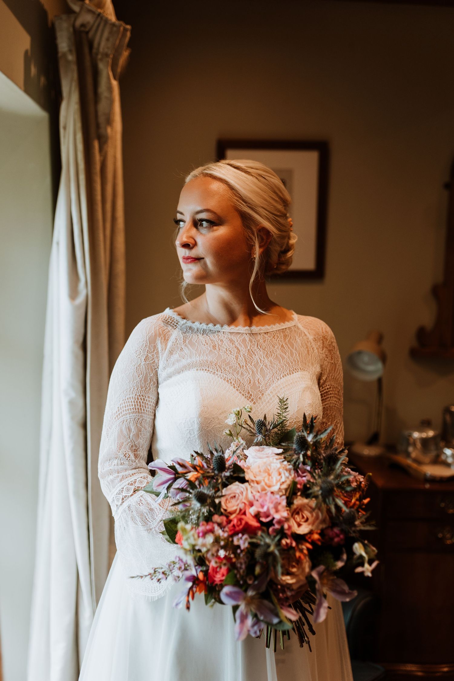 70s bridal inspired photography in powys