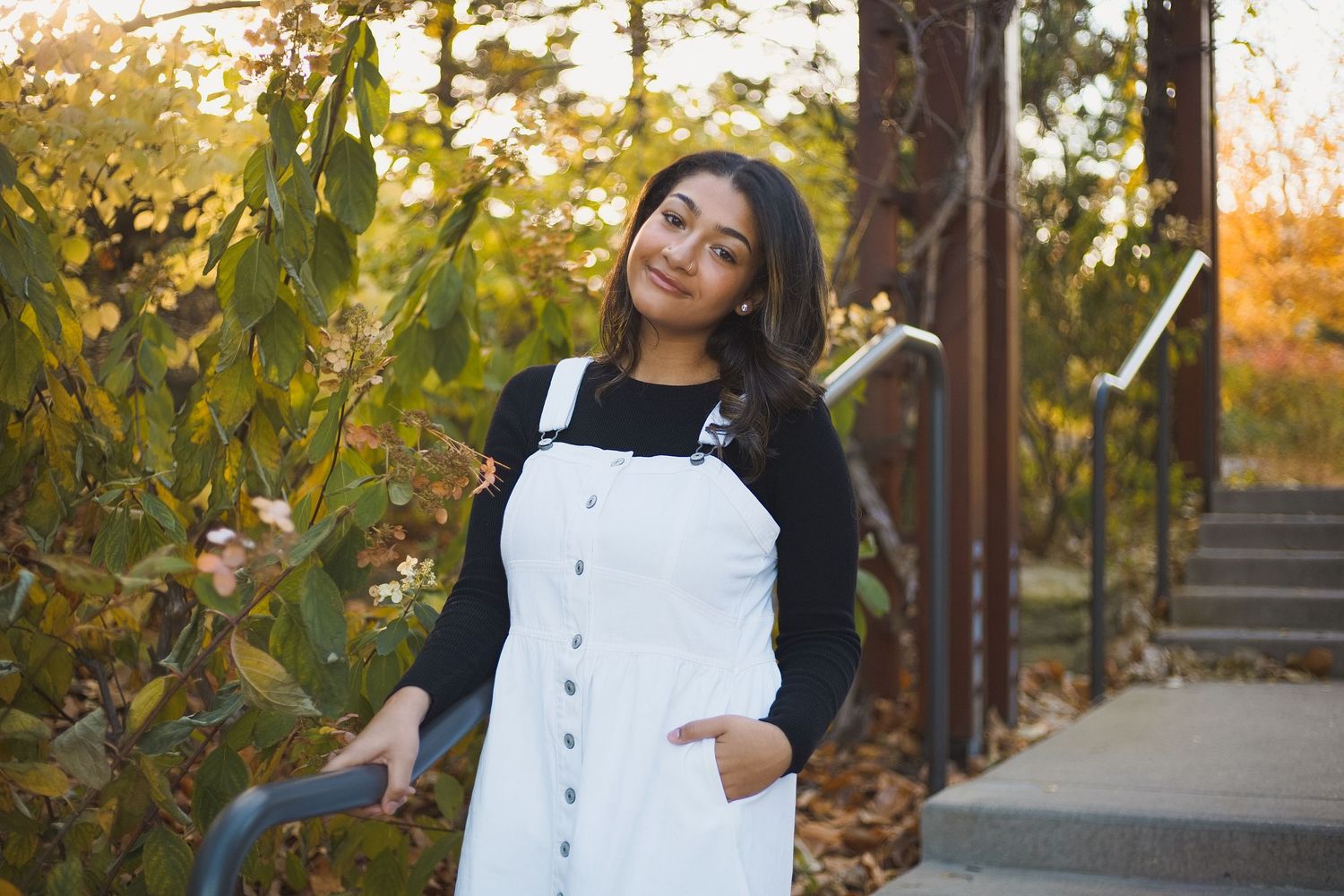 Senior photo female girl fall colors verona wi epic