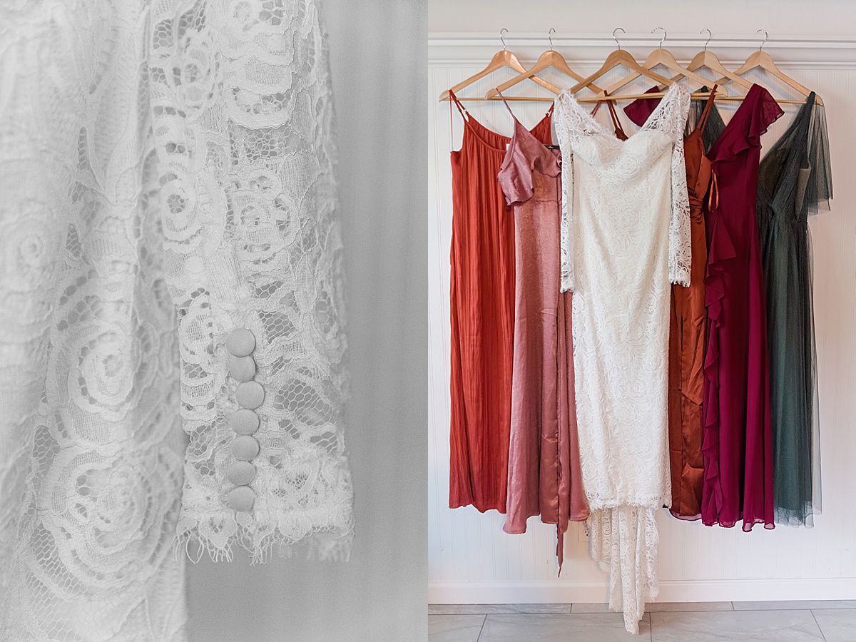 wedding photography of bride and bridesmaid dresses