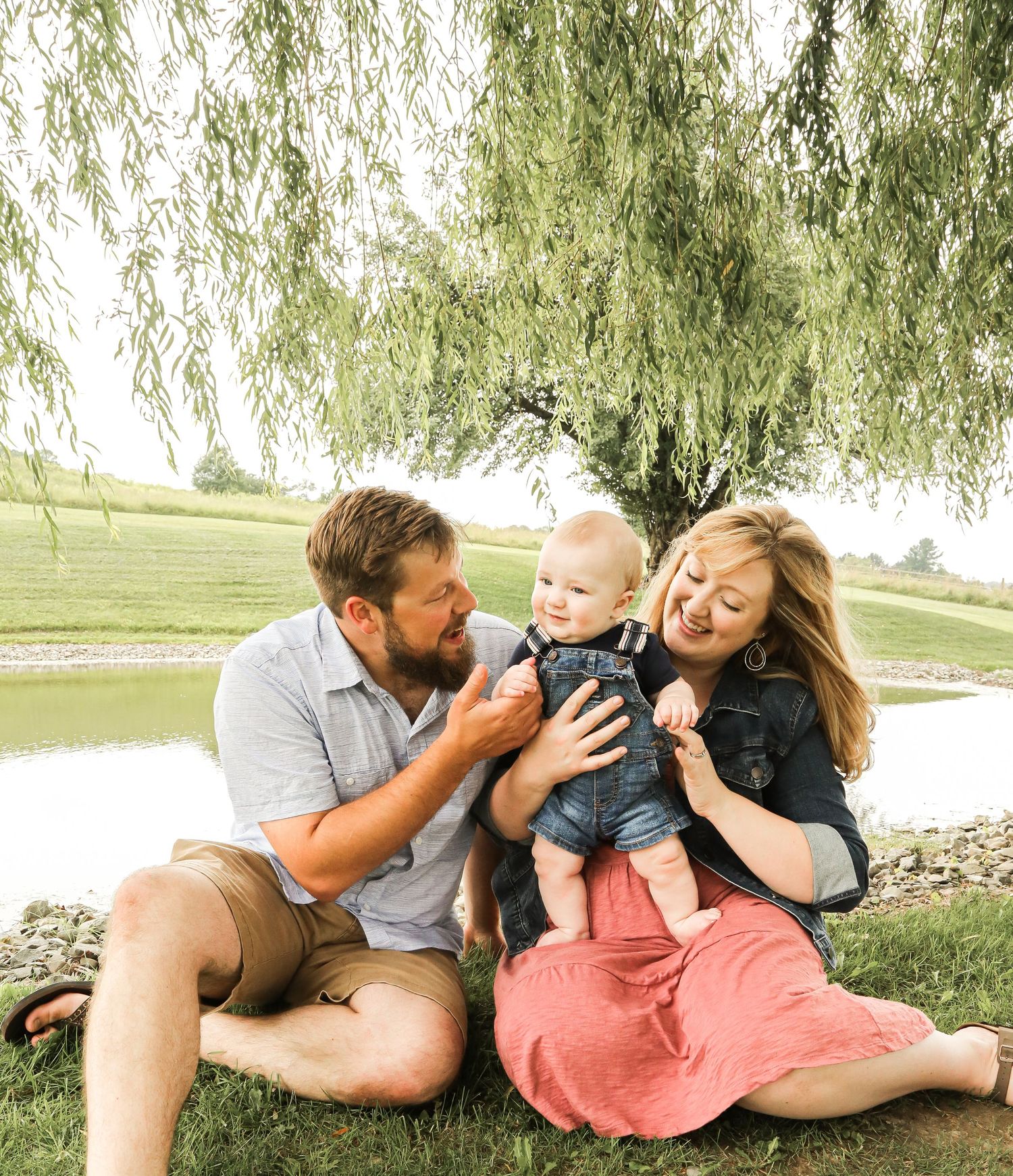 family with new baby boy in Marathon, NY summer