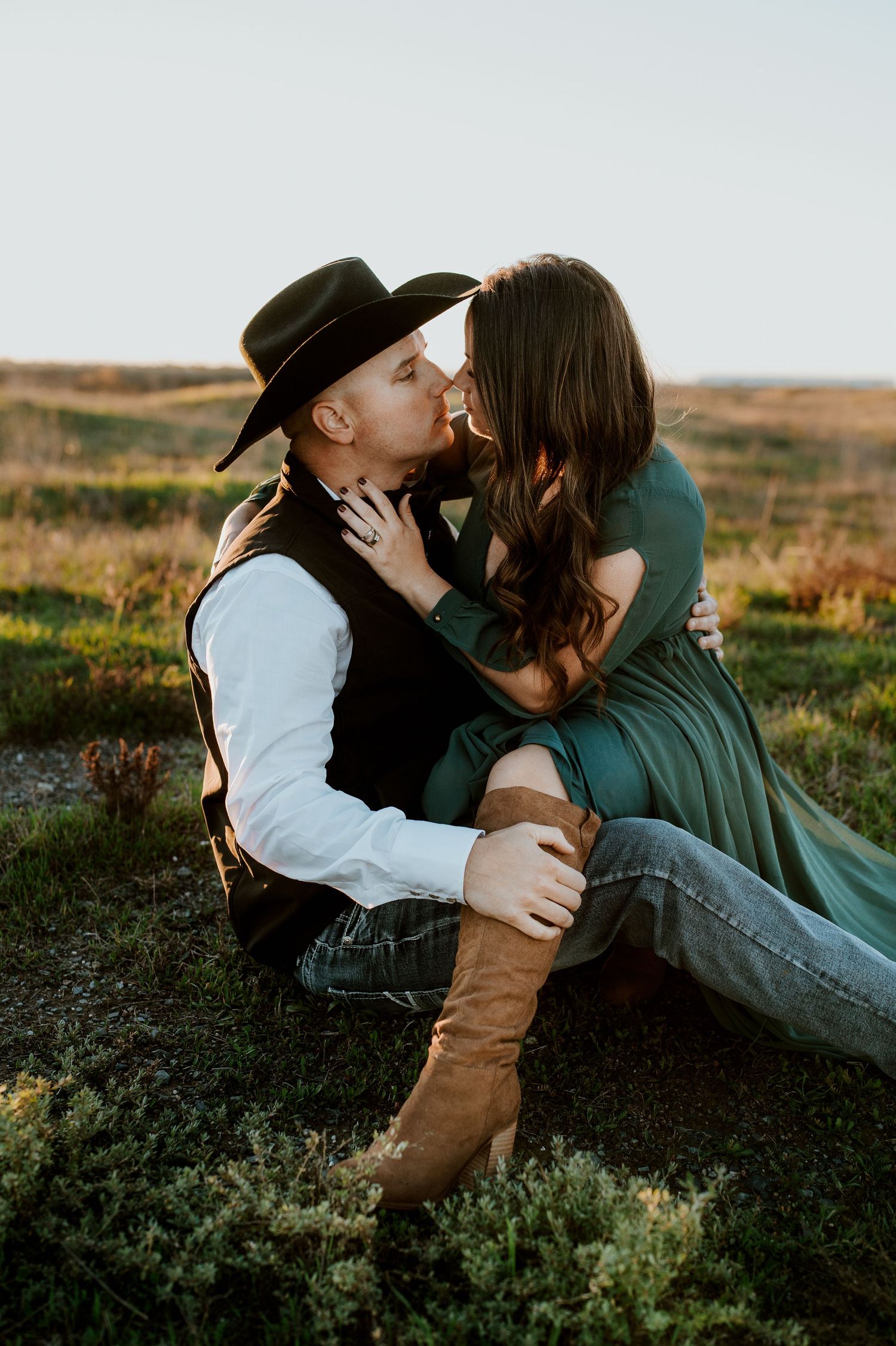western wedding engagement