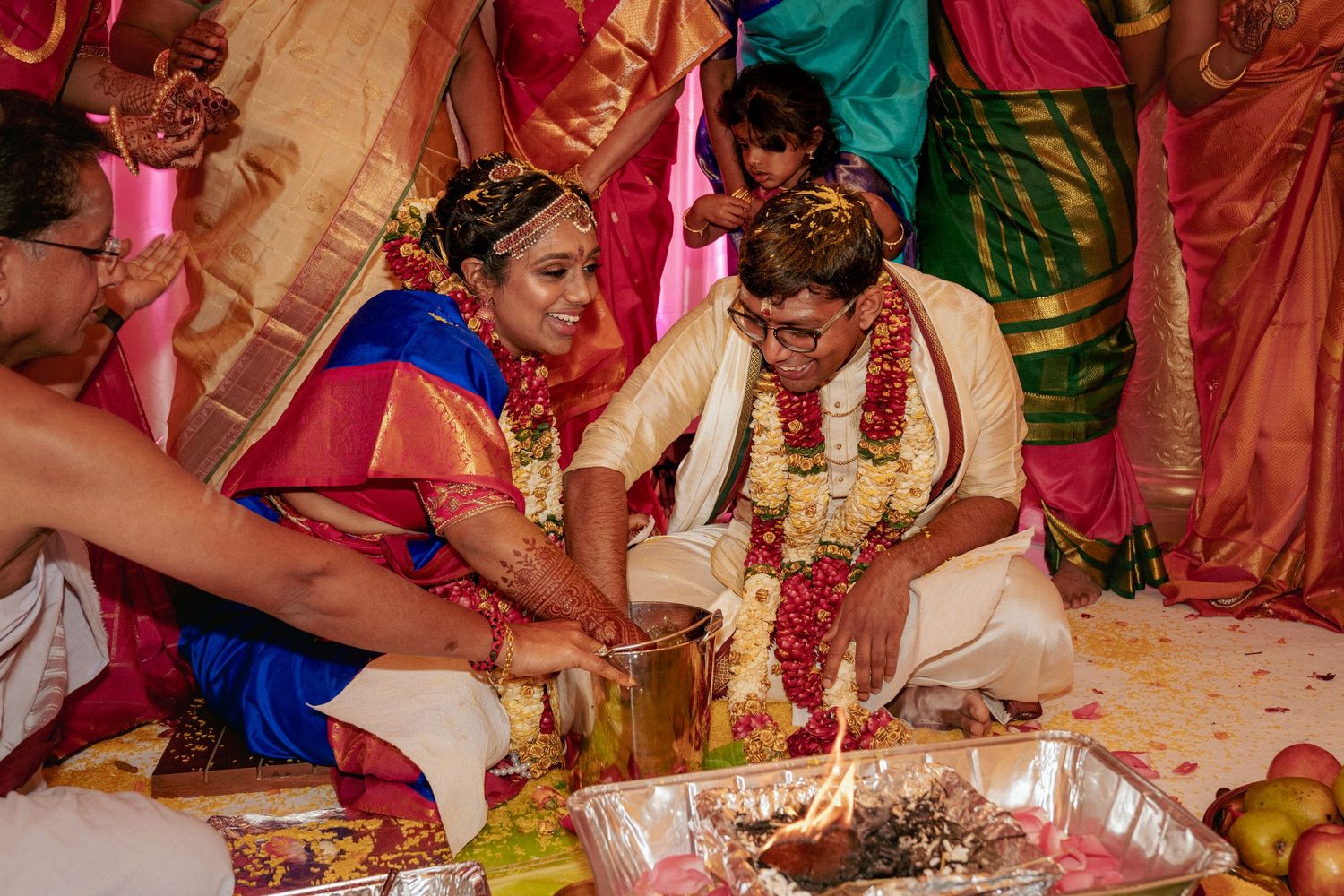 Traditional Indian wedding ceremony with joyful rituals, Portland.