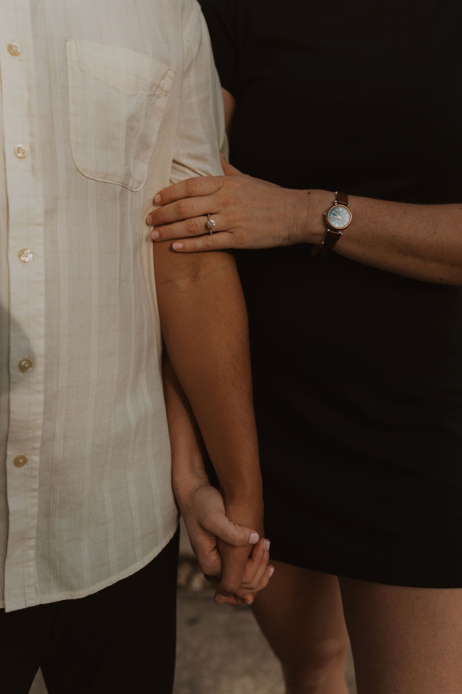 Orlando luxury wedding photographer a couple close together, side by side.