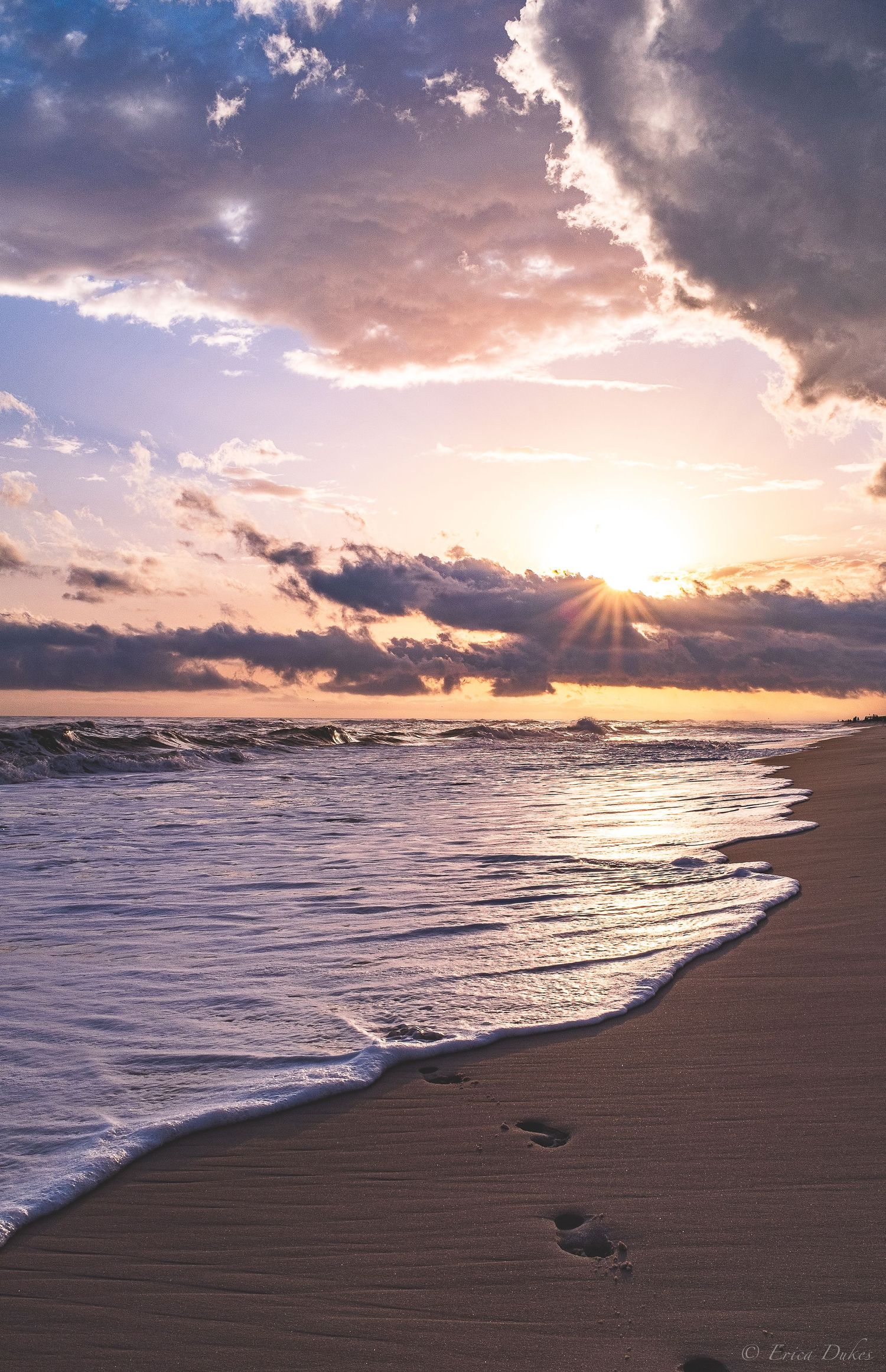 Sunset beach walk along Pensacola Beach