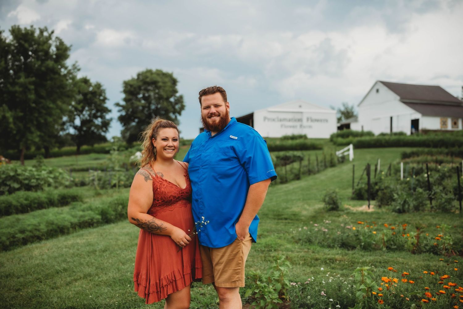 couple photo, flower farm