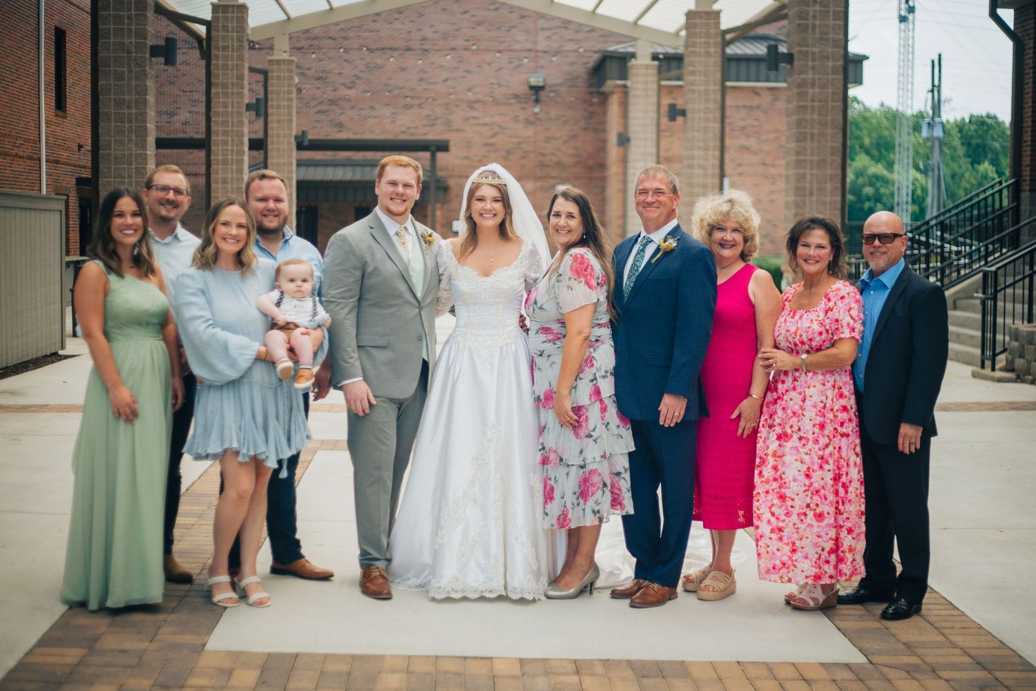Family photo at a wedding