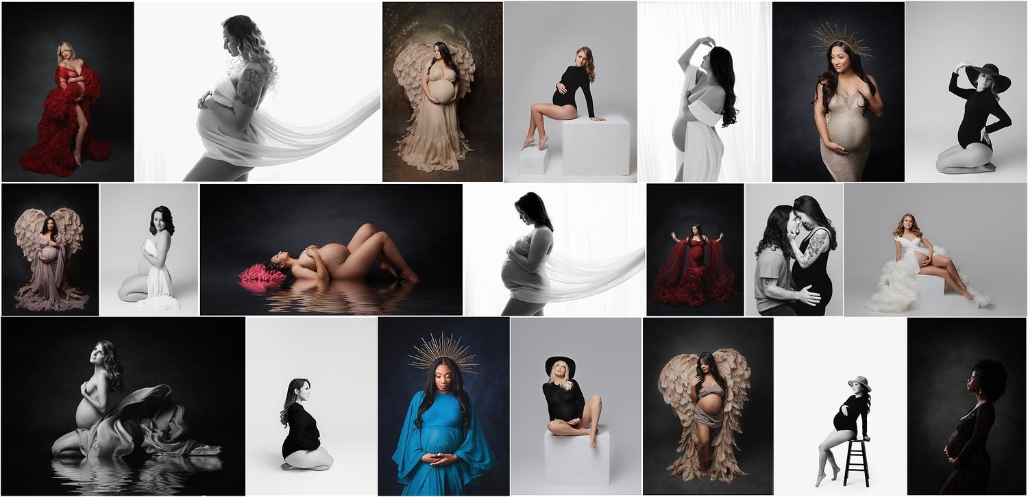 valerie kay photography austin maternity photographer collage of maternity portraits