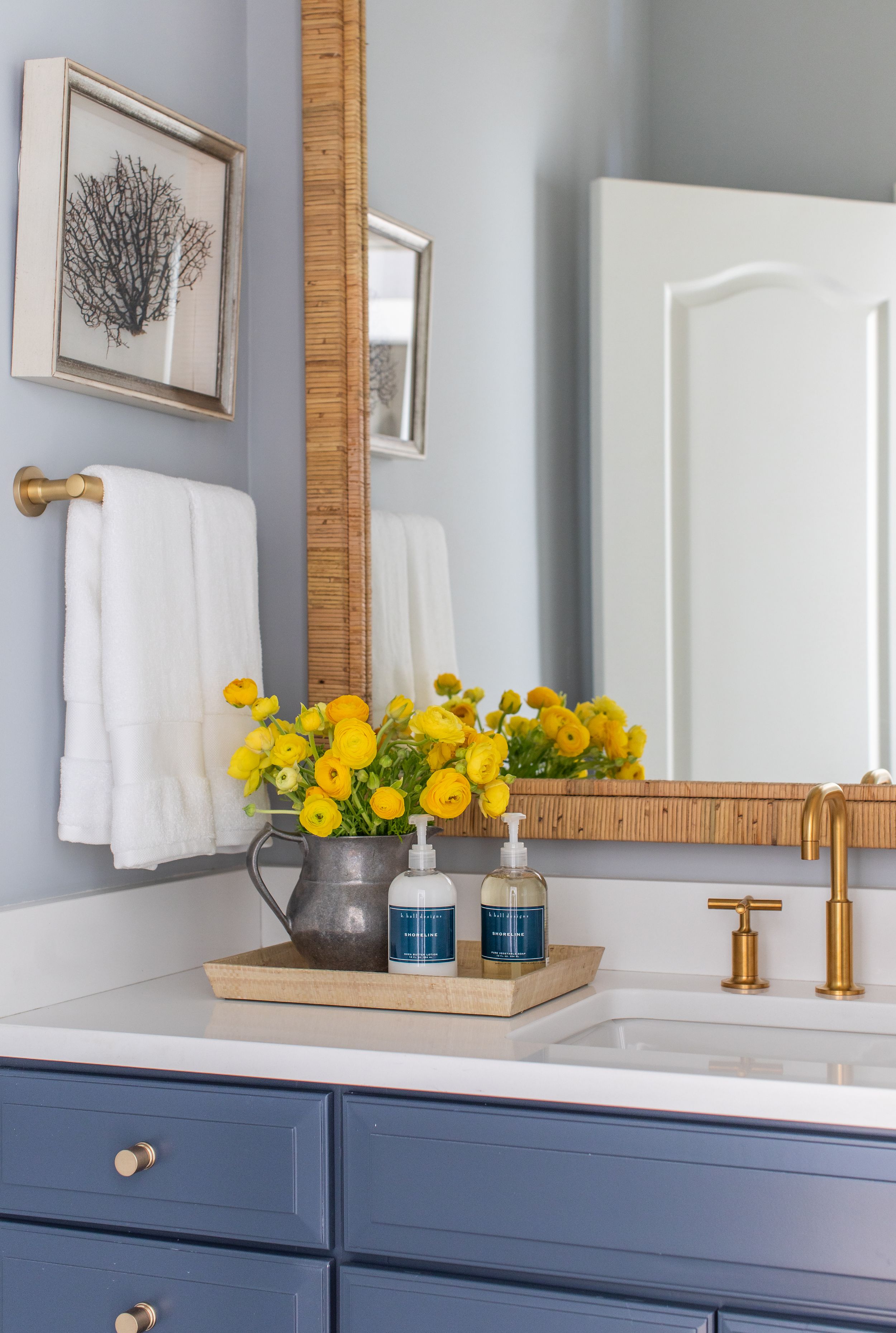 Traditional, coastal bathroom on Ponte Vedra beach home