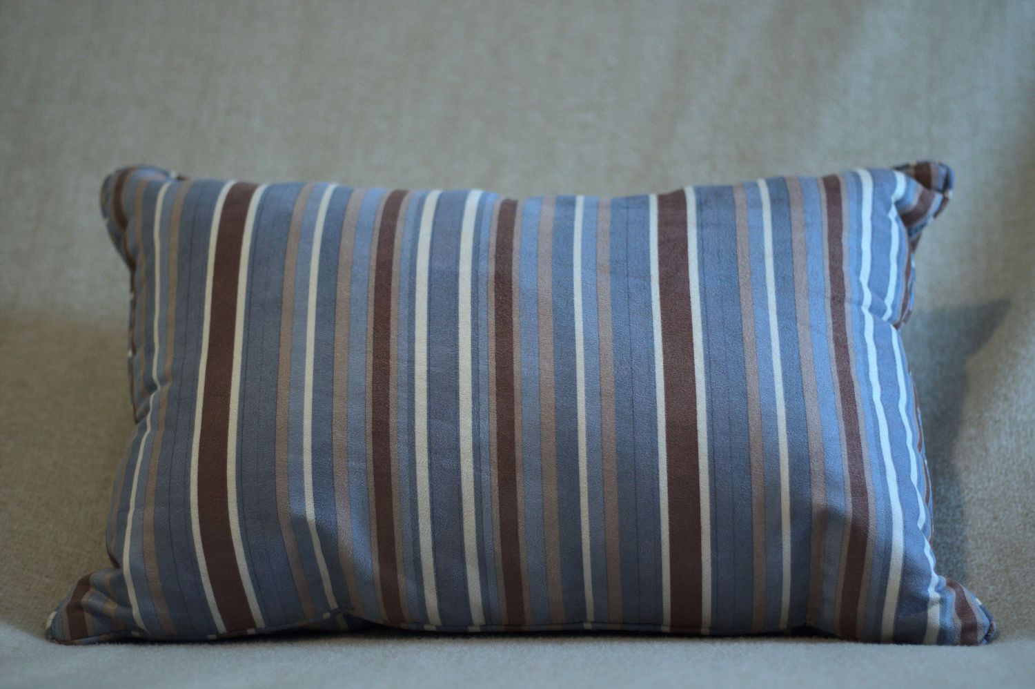 Blue and Brown Stripe Pillow