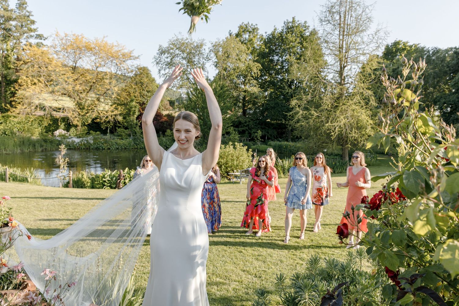 Wedding Bouquet toss summer wedding