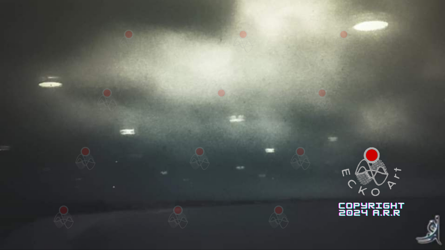 Partial Fleet of Inter-dimensional Light Ships, Spacecraft. Darkened 4 better view.