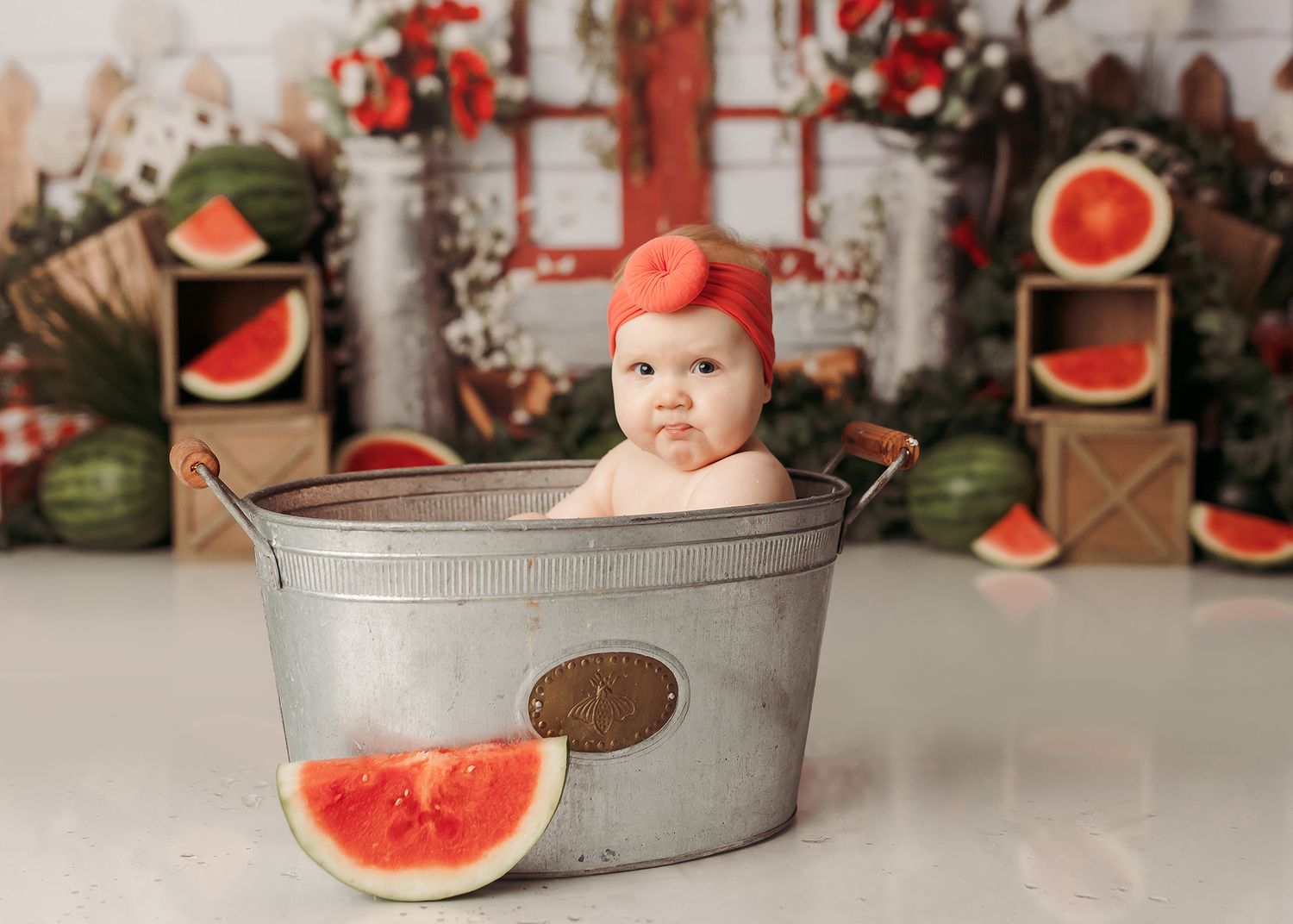 Tulsa cake smash photographer watermelon sweet one