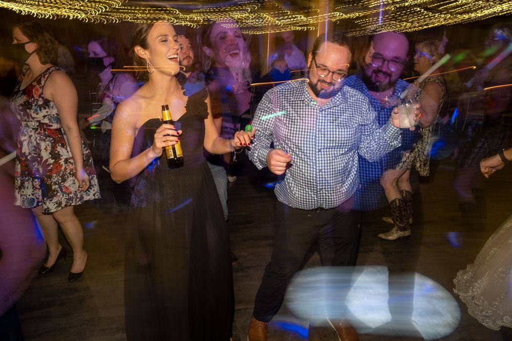 people dancing at wedding reception in Dallas, TX