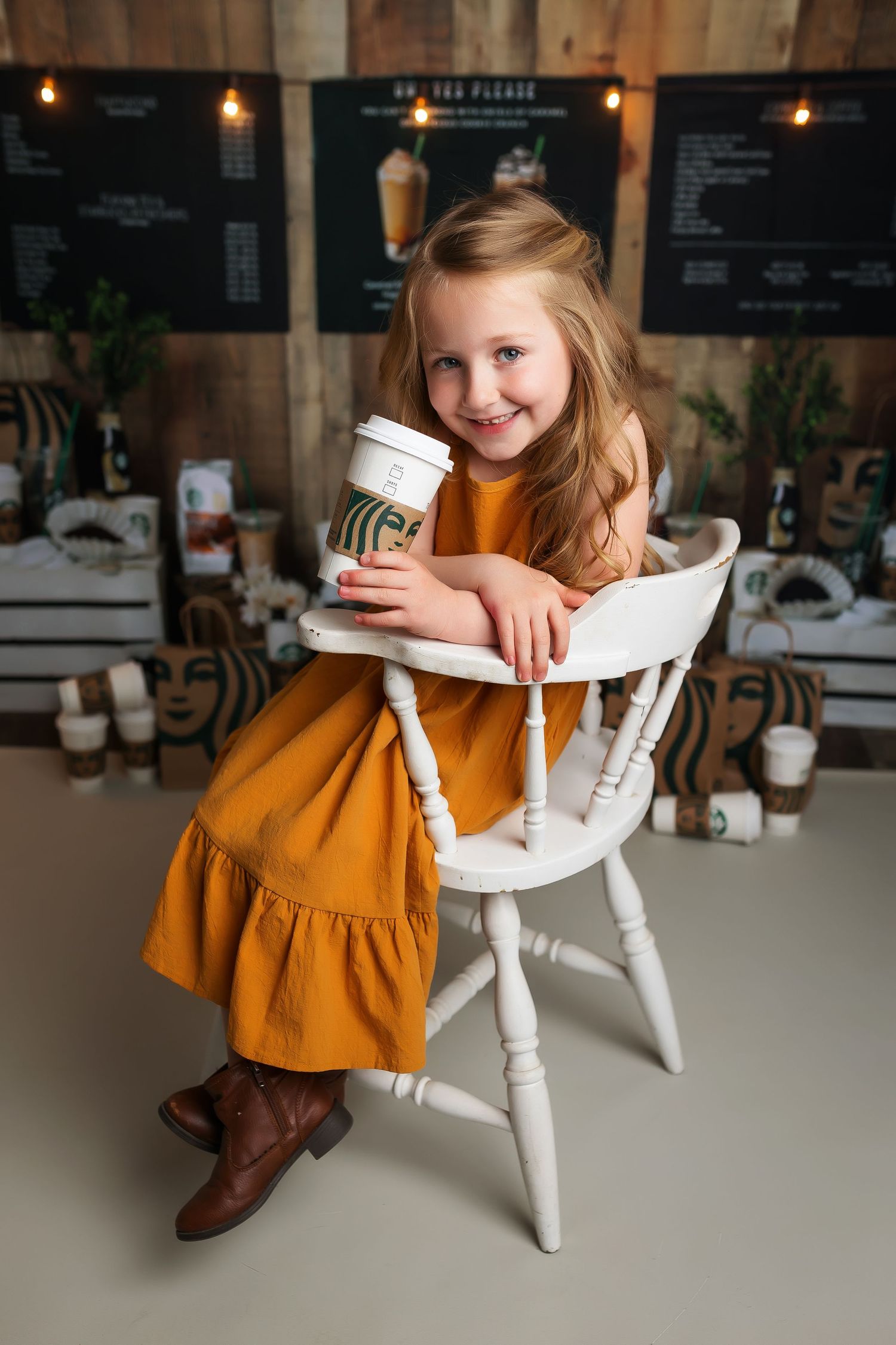 milestone photo session starbucks kid a girl who loves starbs Oak Hills CA southern California photographer