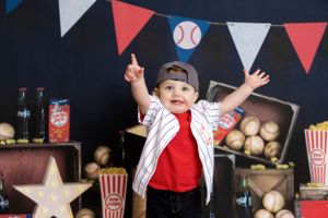First Year Rookie  -- Batter up. Milestone photographer, first birthday photos, baseball rookie of the year, york pa photographer