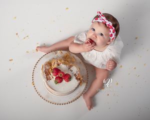 Strawberry 1 year old Cake Smash Session Lexington, SC; best photographer Lexington, SC; photography studio children's